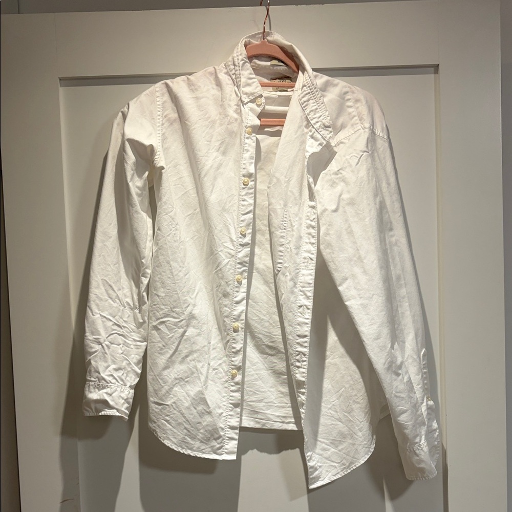 J. Crew White Casual Button Down Shirt